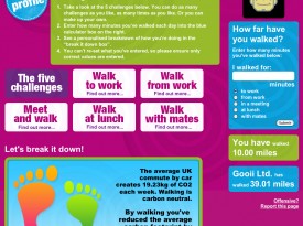 'Walk to Work Week 2009' Website